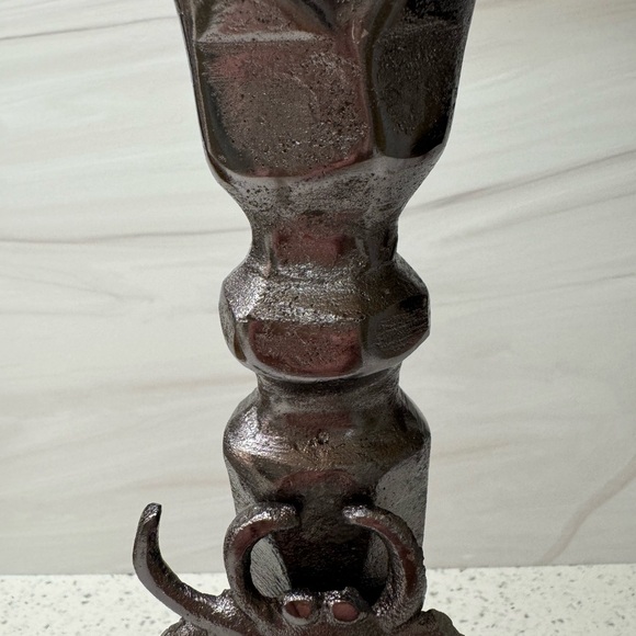 LARGE 15" TALL SILVER BLACK METAL SPIDER CANDLESTICK CANDLE HOLDER DECOR NWT - Picture 9 of 13